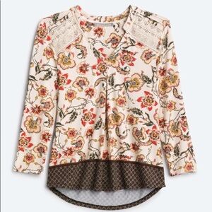 Stitch Fix l Daniel Rainn Caleena 3/4 Sleeve Pleated Crochet Detail Knit Top, S